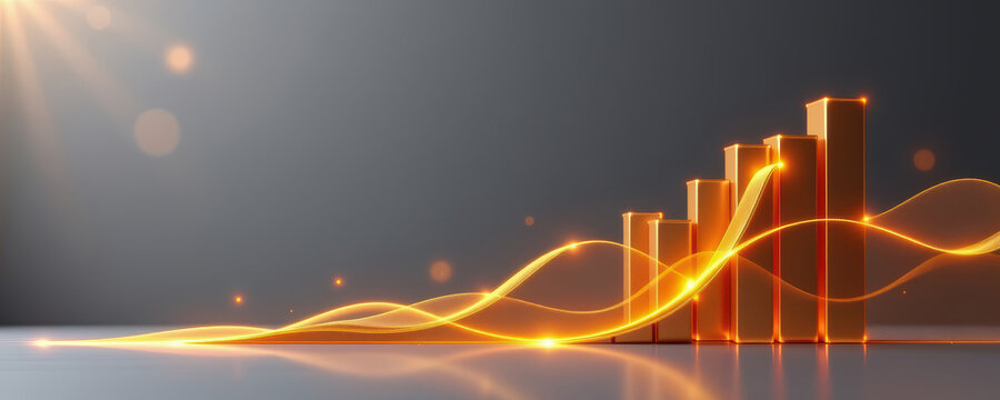 Luxury abstract finance background with bar graphs advertising environment modern viewpoint concept