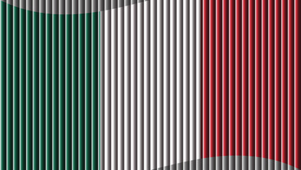 A striking visual composition displaying the national flag of italy with vertical stripes