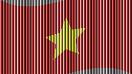 A vibrant depiction of the national flag of vietnam featuring a gold star on red background
