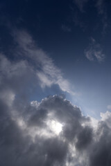 sunrays through cloudy sky
