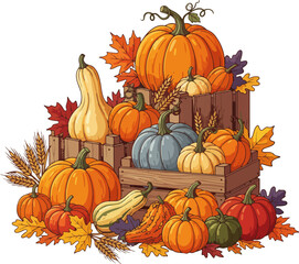 Autumn Pumpkin Harvest Display