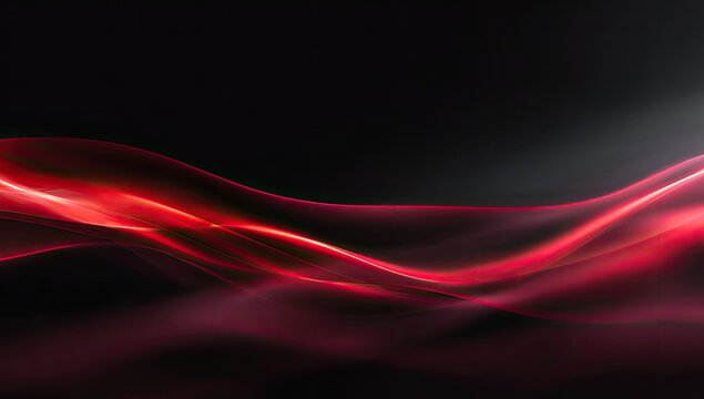 Abstract flowing design with vibrant red light trails against a dark, contrasting backdrop