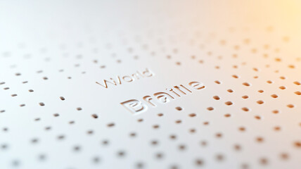 Textured braille surface in soft light highlighting tactile reading