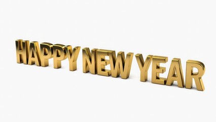 3d golden new year
