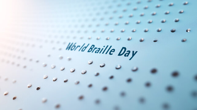 World braille day tribute with braille textured surface highlighting tactile awareness