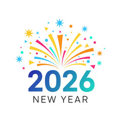 Vibrant New Year 2026 Celebration Fireworks and Festive Design