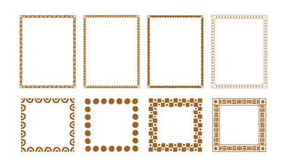 Vector set of hand drawn cut out style frames and borders ,  prints, in cut out hand drawn style with copy space for text