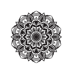 Mandala silhouette vector illustration on white background