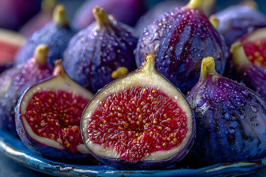 Fresh Figs A Vibrant Display of Ripe Juicy Fruit.
