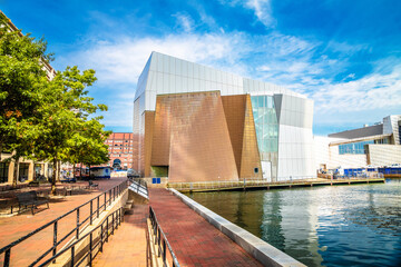 Theatre building on Boston waterfront view