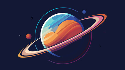 Minimal Celestial Orbit Geometry – Ultra-Clean Planetary Line Vector Illustration