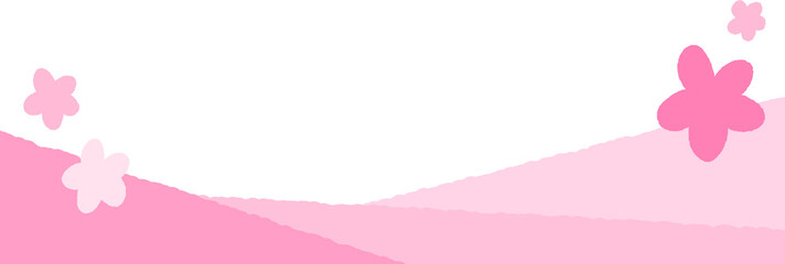 Pink Flower Frame Background &ndash; Cute Pastel Blossom Border for Kids Designs, Greeting Cards and Nursery Themes