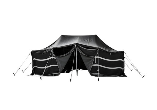 Traditional black Bedouin tent striped png on transparent background