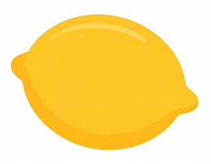 Yellow Lemon Fruit Illustration on White Background
