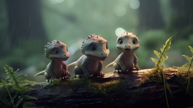 cute baby dinosaur digital artwork.