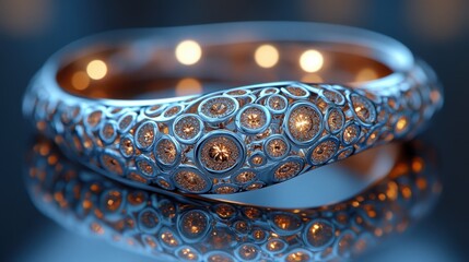 Fototapeta premium Elegant gold bracelet with intricate gemstone detailing.