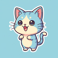 A cute collection of cat illustrations featuring various expressions such as happy, angry, surprised, sleepy, and shy. Designed in a kawaii, chibi, and pastel style, perfect for stickers, planners, sc