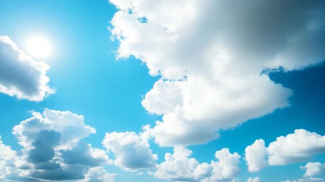 Peaceful Sky Scene with Puffy Clouds