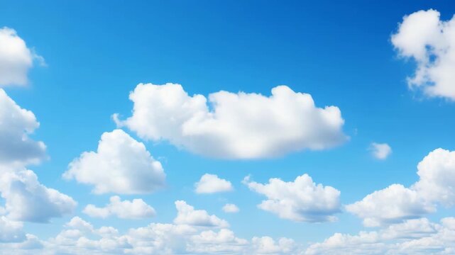 White Clouds Floating in Clear Blue Sky