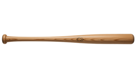Classic wooden baseball bat for sports isolated on transparent background