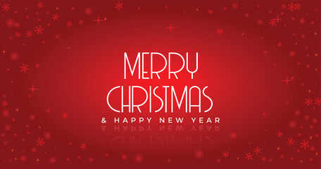 Merry christmas and happy new year wallpaper in red background