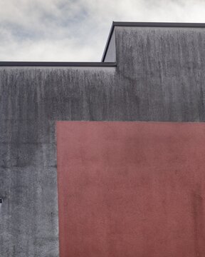 house gable with dirty dark red square