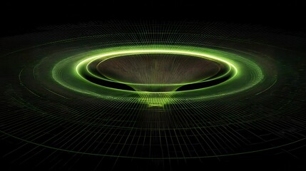 Abstract digital radar visualization in green and black