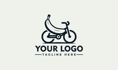 Unique bicycle design with a banana frame symbol vector. logo. illustration