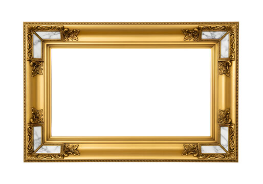 Gold Marble Corner Frame SVG on Transparent Background