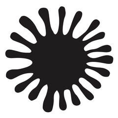 Black ink splatter shape on a white background, abstract organic design isolated on white background, Vector, illustration