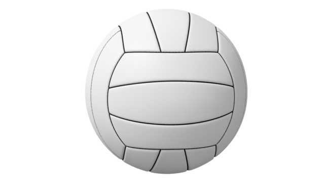 Classic white volleyball for sports and recreation isolated on transparent background - Powered by Adobe