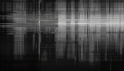glitch noise texture on an abstract monochrome background with a faded dark effect