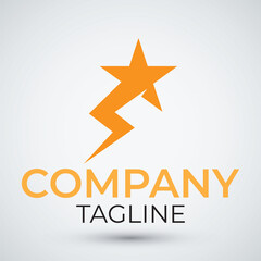 Obraz premium star energy tunder logo design template