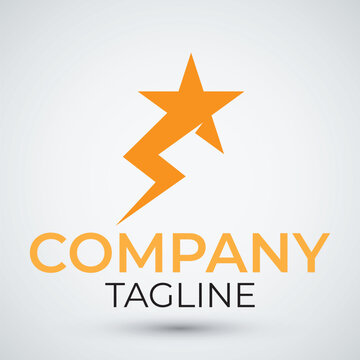 star energy tunder logo design template