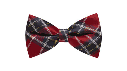 Red and Blue Plaid Bow Tie on White Background neckwear fashion
