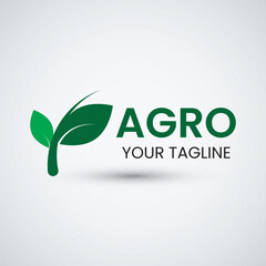 Fototapeta premium Leaf logo icon for agronomy farm earth green land line style graphic symbol vector illustration