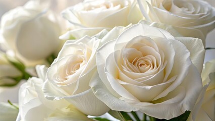 Obraz premium Elegant White Roses with Soft Petals and Delicate Beauty in Natural Light Setting