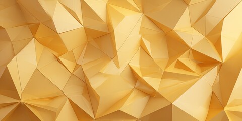 Abstract gold surface with sharp angles and triangular forms, creating shadows & depth