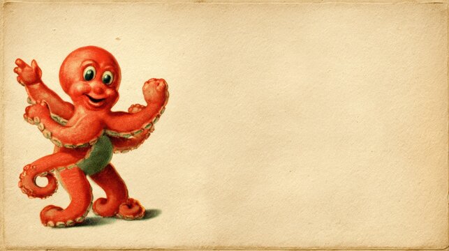 Retro 60s Cartoon Ad Showcases Octopus Lifeguard Ready for Fun at the Beach