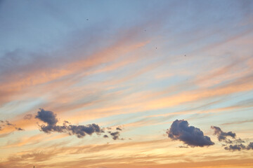A dramatic fiery golden sky at sunset.