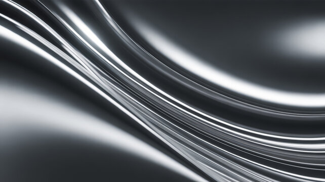 Abstract metallic waves with high reflectivity and smooth flowing curves.