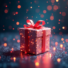 gift box with red ribbon