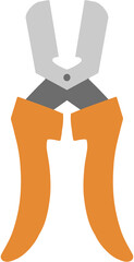 Orange Handle Nutcracker Pliers Illustration