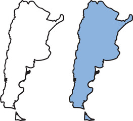 Obraz premium Detailed map outline of argentina showing political geography and national borders