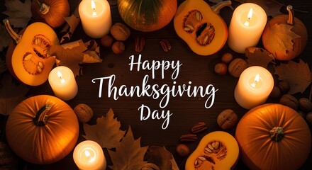 Elegant Beige Happy Thanksgiving Greeting Card