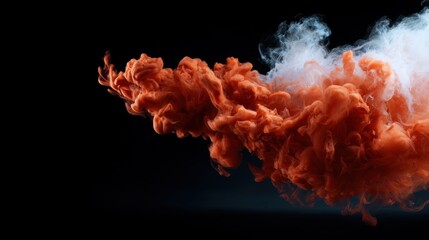 Fototapeta premium A mesmerizing cloud of colorful smoke swirling against a dark background, representing creativity, emotion, and the beauty of abstract art, capturing attention through its design.