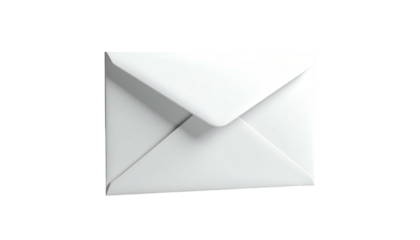 Sleek white envelope, angled view, against a black background