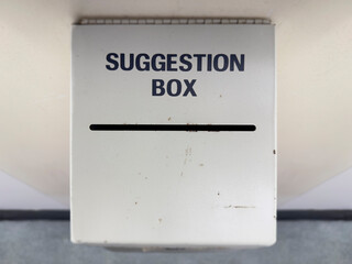 White suggestion box in office