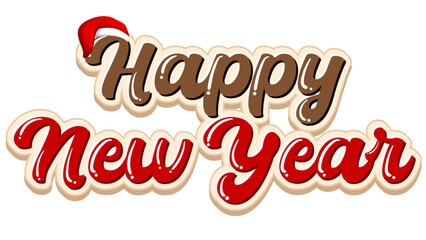 Happy New Year Text for banner design illustration