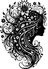 Fototapeta premium Nature Goddess Black Silhouette